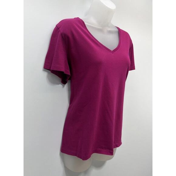 Ralph Lauren Women Purple Short Sleeve V Neck T-Shirt XL - Picture 4 of 6